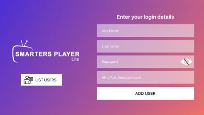 Enter IPTV credentials on iPhone