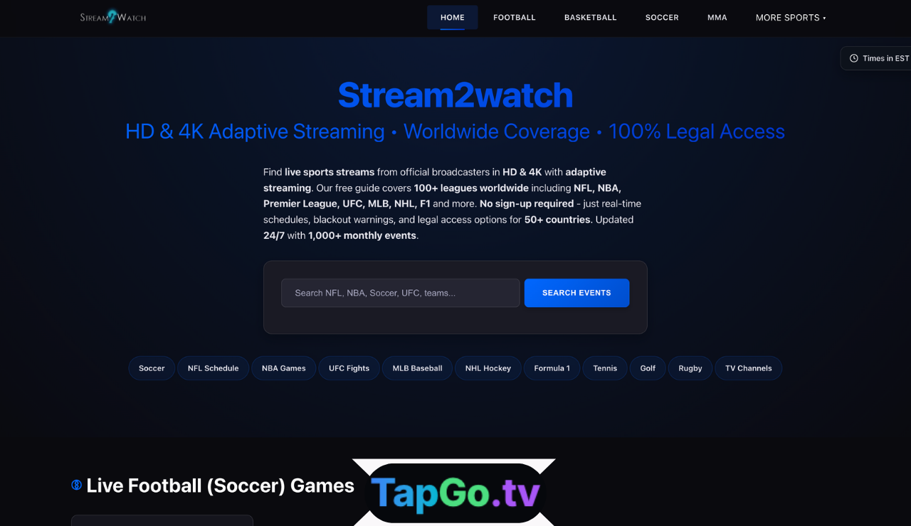 Stream2Watch - Sports and Live TV Combined
