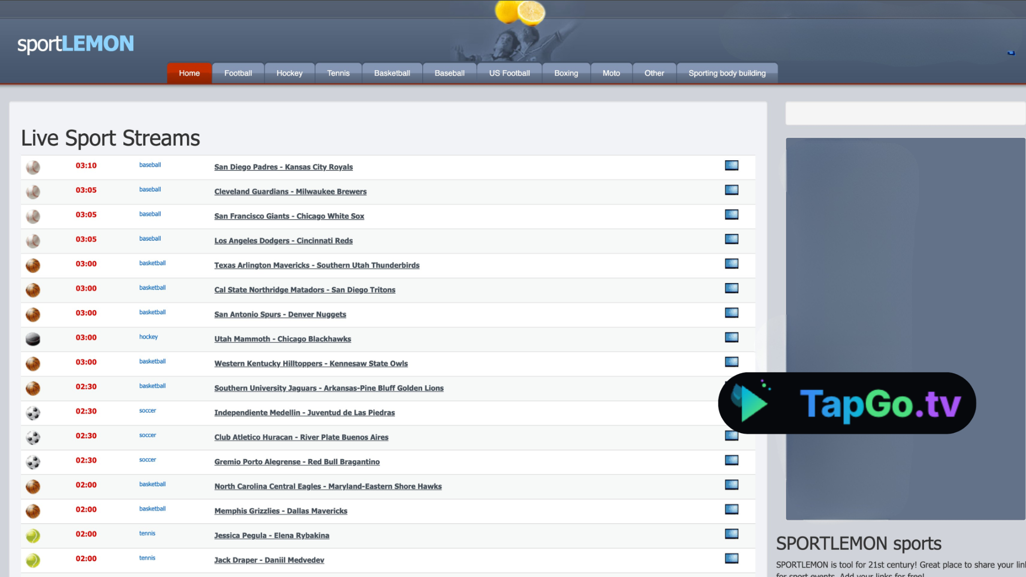 SportLemon - Original Sports Streaming Aggregator